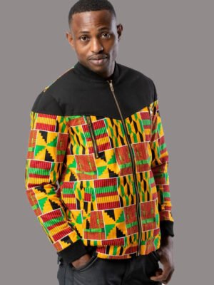 Men’s Kente Print Bomber Jacket