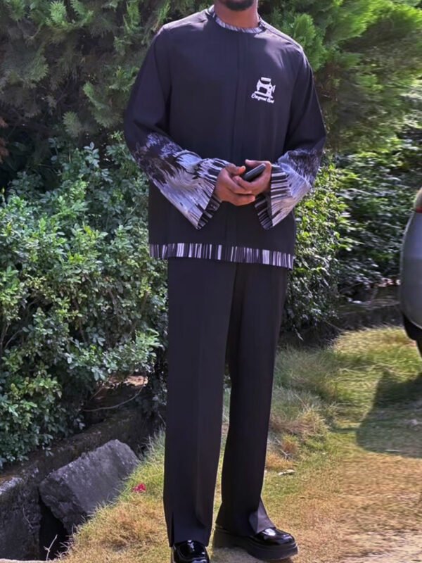 Chique One Modern Agbada Suit – Black & White Edition