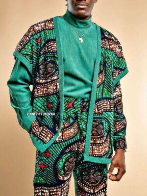 Afc662 Royal Ankara Kimono – Men’s Afro Luxe Edition