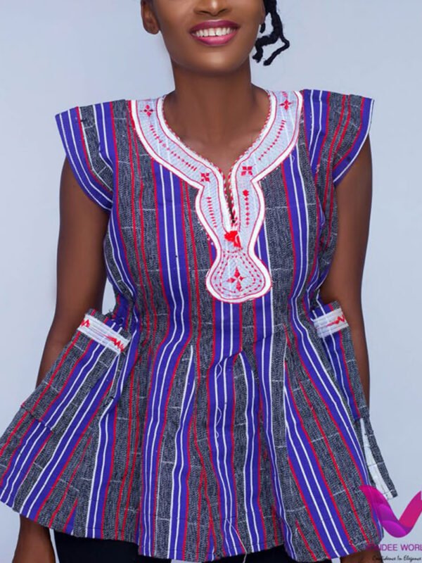 Afc696 Afriyah Striped Smock Top – Heritage Edition
