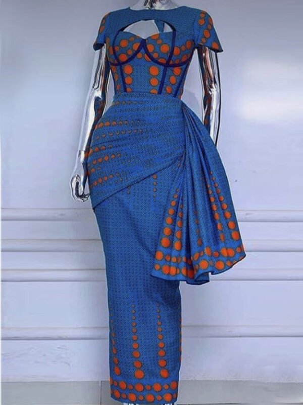 Regal Ankara Cut-Out Dress