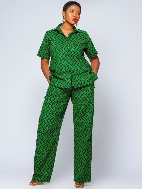 Vibrant Green Ankara Pants Set