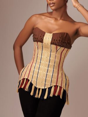 The 'Akosua' Beaded Corset Top