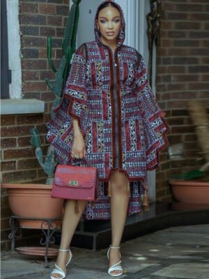 AFC952 The 'Lulu' Hooded Poncho Dress