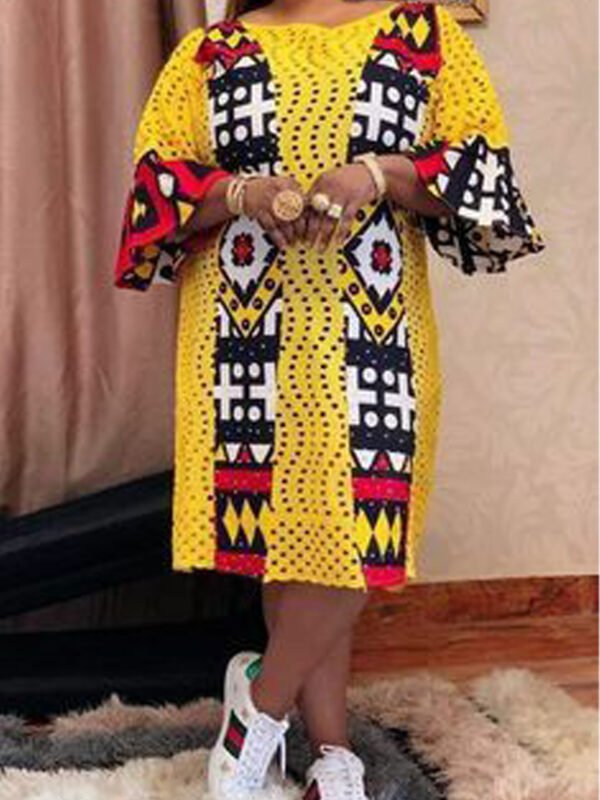 Yellow African print Dash Dress
