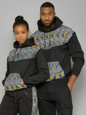 The 'Onyx' Unisex Ankara Hoodie