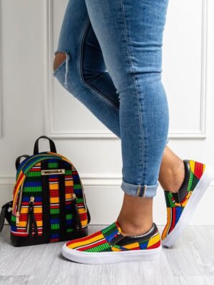 The 'Afro-Urban' Ankara Sneaker & Backpack Set