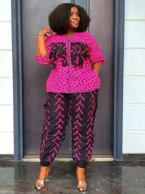 Pink Ankara Two-Piece Set