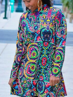 The 'Abeni' Psychedelic Print Tunic Dress