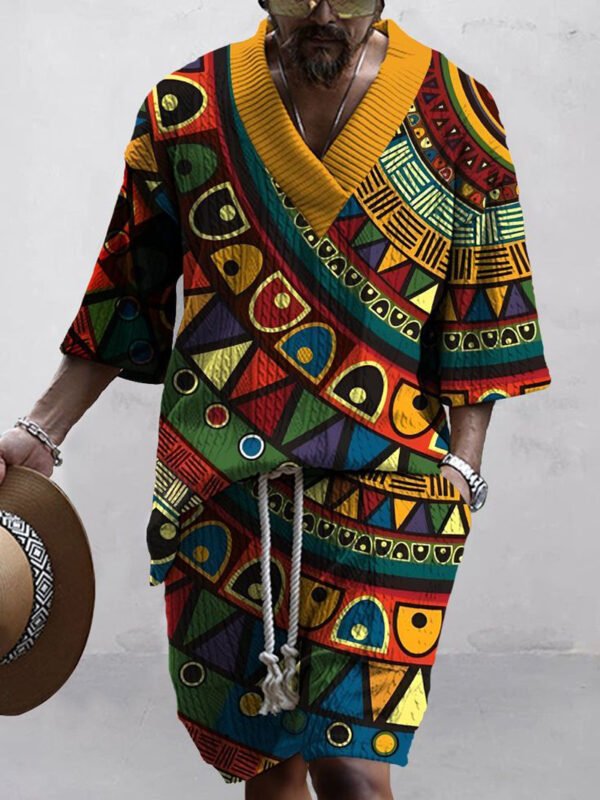 Men's Geometric Print Co-ord Set