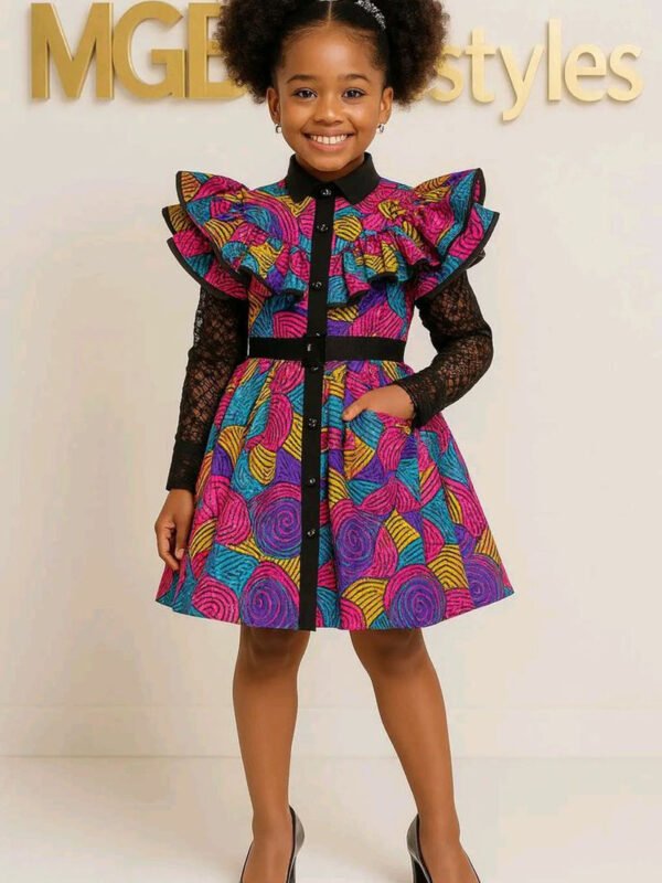Afc475 Rainbow Ruffle Princess Dress