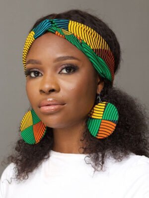 Kente Headwrap & Earrings Set