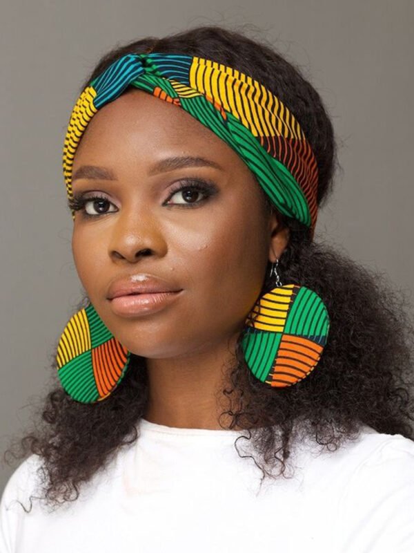 Kente Headwrap & Earrings Set
