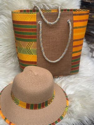 Afc56 Royal Kente Tote & Hat Set