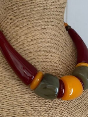 Red Horn Statement Necklace