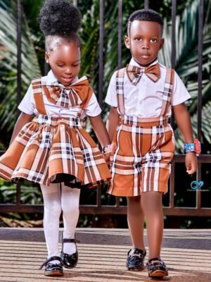 Twin Plaid Matching Set