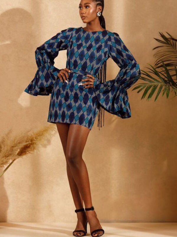 Blue Diamond Flare Dress