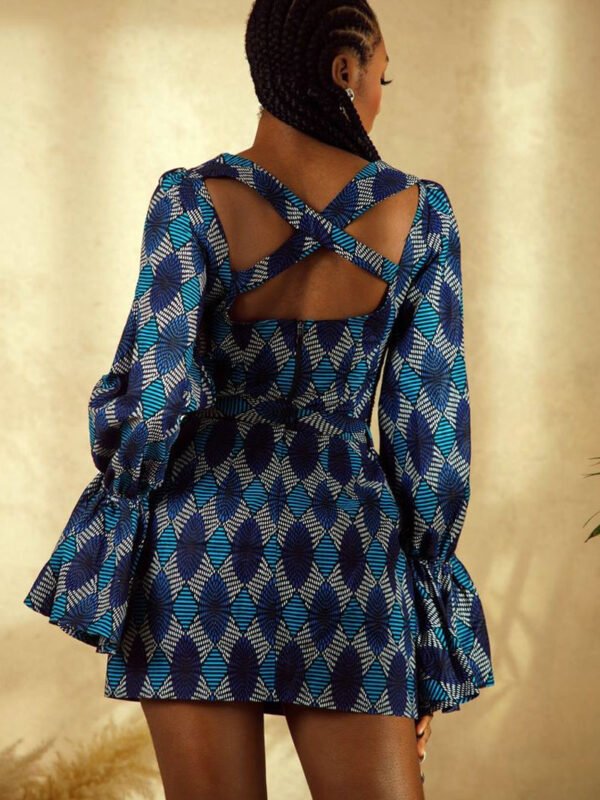 Blue Diamond Flare Dress