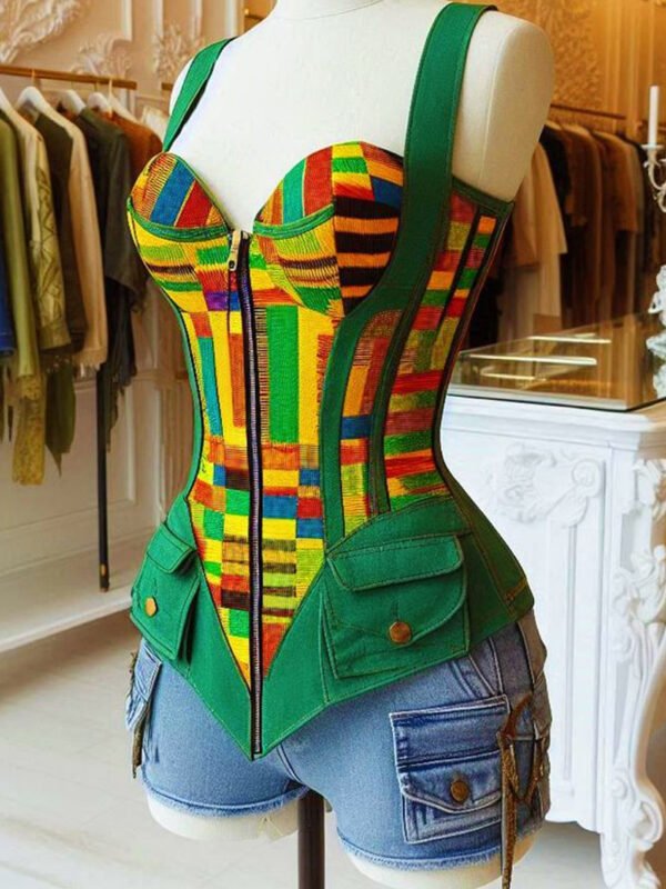 The 'Nzinga' Kente Corset Top