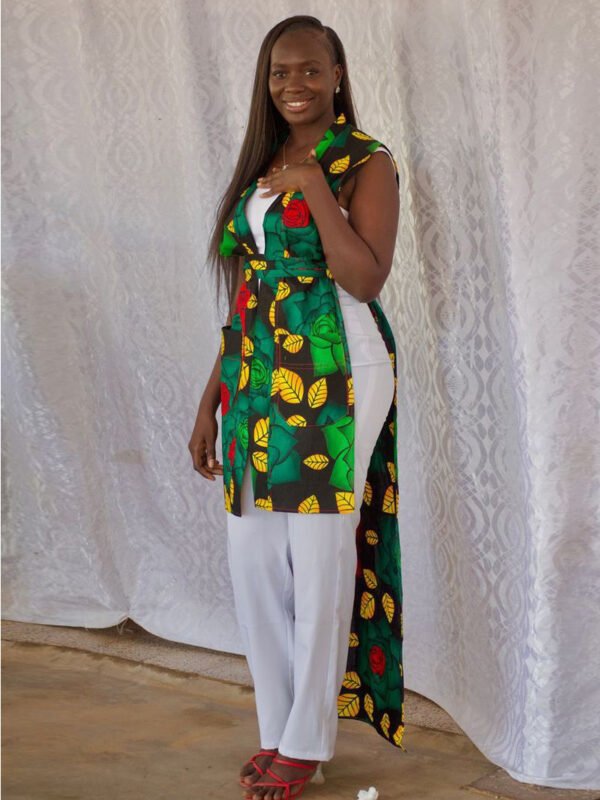 The 'Adamma' Long Rose Tunic Vest