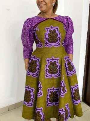 Purple Ankara Maxi Dress